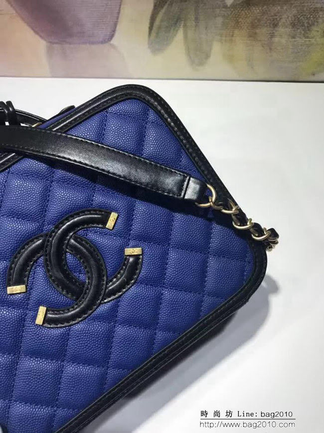 香奈兒CHANEL93342四方盒化妝包 2018新品魚子醬牛皮包 DSC1820